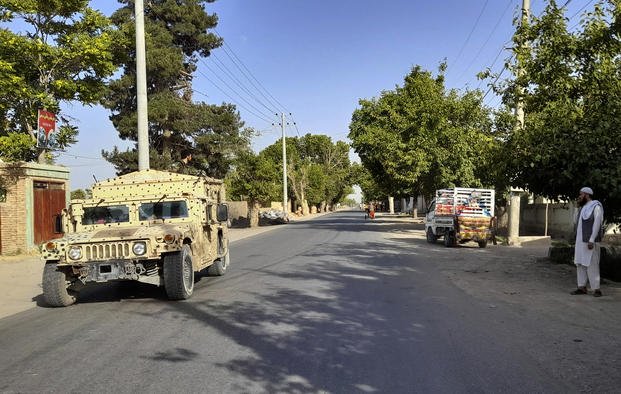 Afghan army Humvee patrols in Kunduz city, north of Kabul, Afghanistan