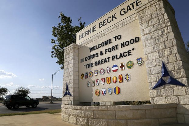 Main gate shown at Fort Hood