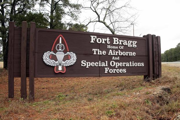 Sign for Fort Bragg, N.C. 