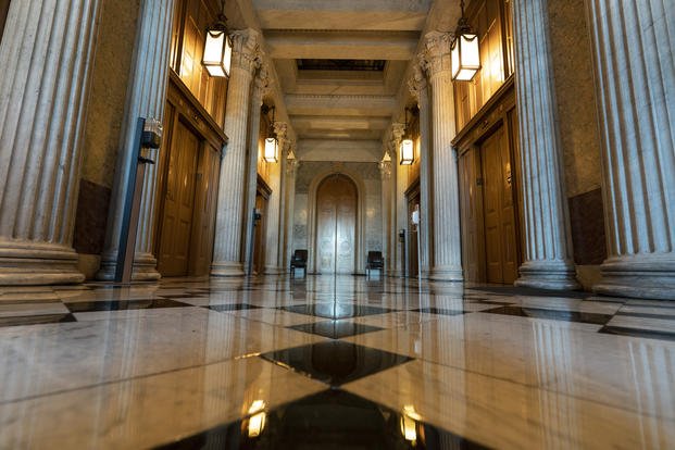 The halls of the Capitol outside the Senate in Washington, D.C. 