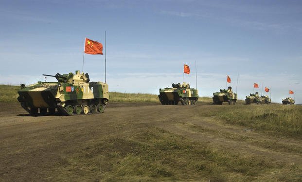 convoy of Chinese APCs