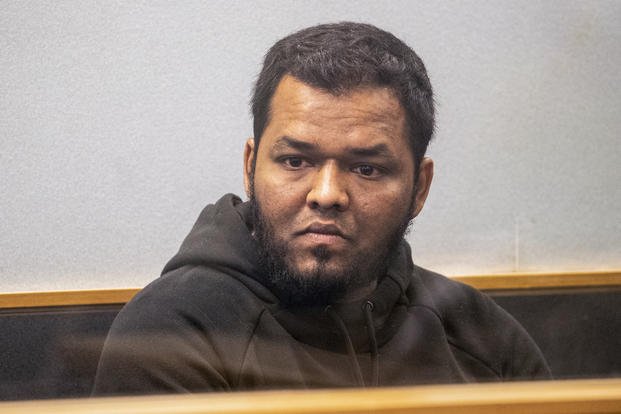 Ahmed Aathill Mohamed Samsudeen appears in the High Court in Auckland, New Zealand.