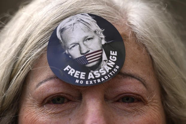 Free Assange badge