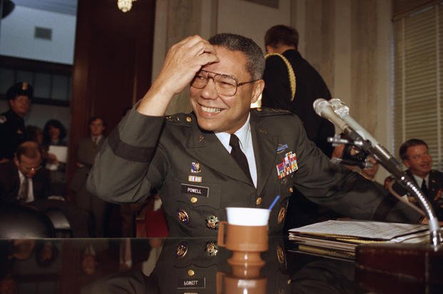 Gen. Colin Powell testifies on Capitol Hill in 1991