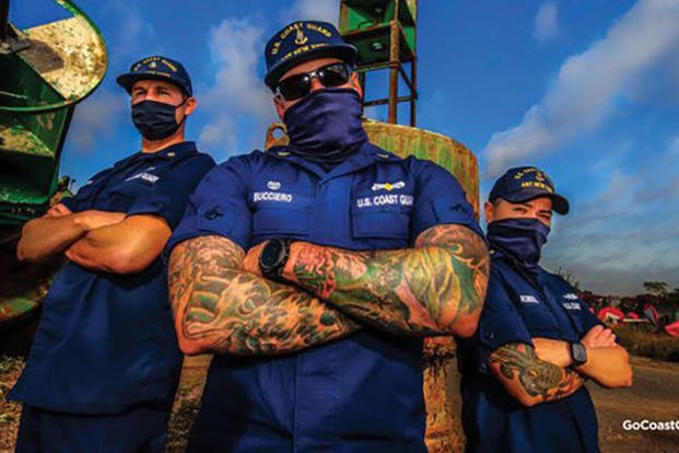 Coast Guard men, women and recruits now have more options to show off tattoos on their fingers or behind their ears under a new policy.