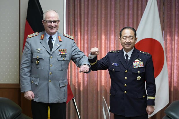 Gen. Eberhard Zorn and Gen. Koji Yamazaki