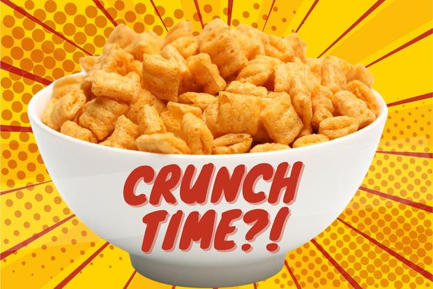 crunch cereal bowl with red crunch time graphic