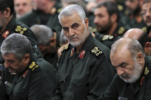 In this Sept. 18, 2016, fiIran Revolutionary Guard Gen. Qassem Soleimani attends a meeting in Tehran.