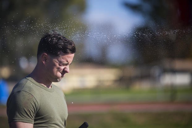 A U.S. Marine learns the meaning of "no pain, no gain."
