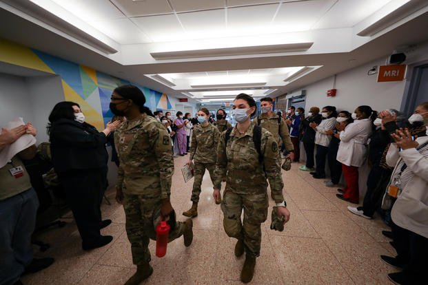 U.S. Military Medical Team members at the New York City Health Hospital Coney Island