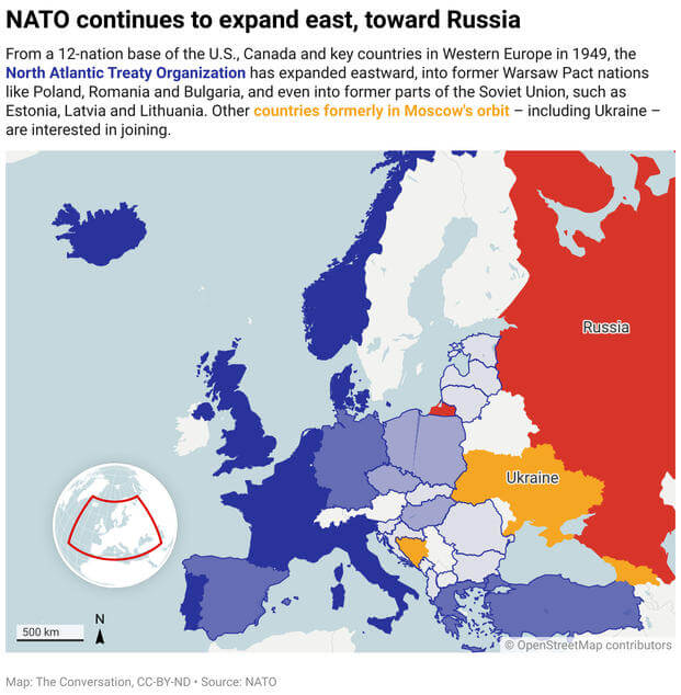 Map: The Conversation, CC-BY-ND  Source: NATO