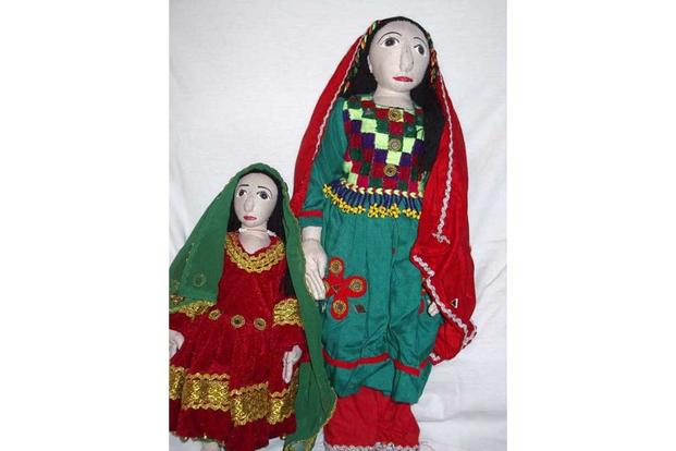 Examples of Kabul dolls sold in stores at US bases in Afghanistan.