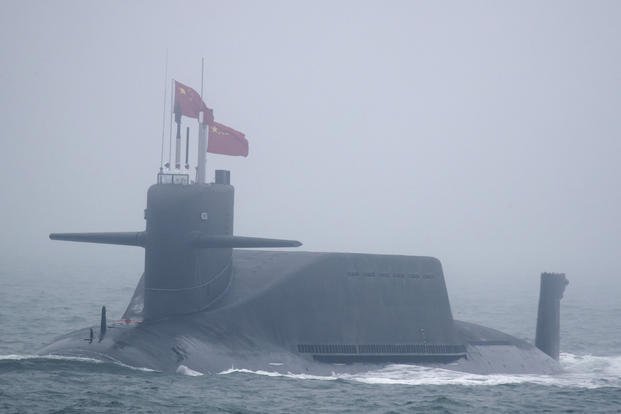 Chinese navy type 094A Jin-class nuclear submarine.