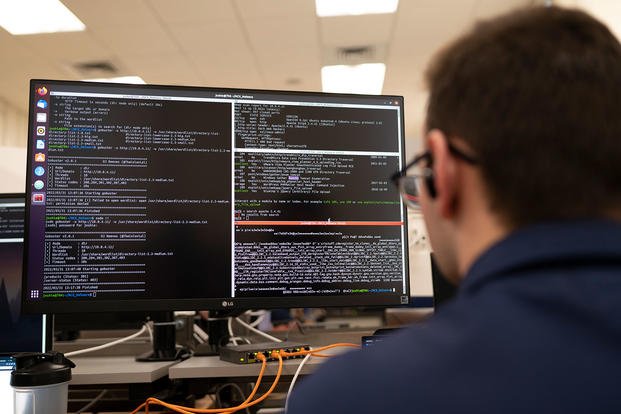 A U.S. Coast Guard Academy cadet participating in the NSA's annual cyber exercise