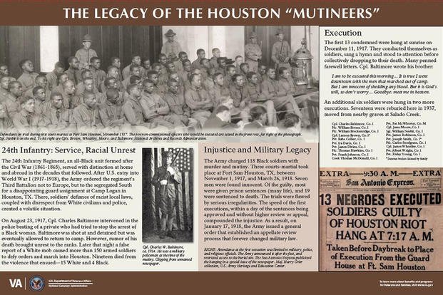 This wayside of what happened to some members of the all-Black 3rd Battalion, 24th Infantry Regiment during the Houston Race Riot of 1917 was unveiled at the Fort Sam Houston National Cemetery in San Antonio.