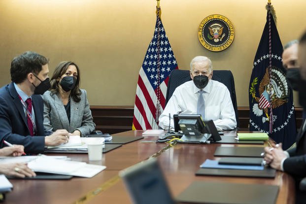 President's national security team in the Situation Room at the White House.