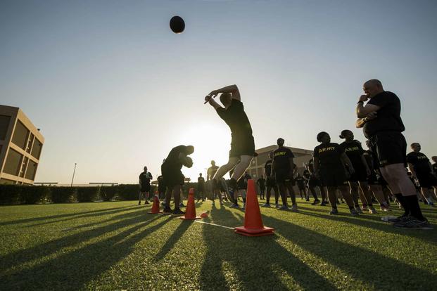 U.S. Army Combat Fitness Test standing power throw.