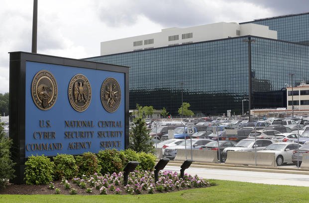 sign stands at the National Security Administration (NSA) campus in Fort Meade, Md.