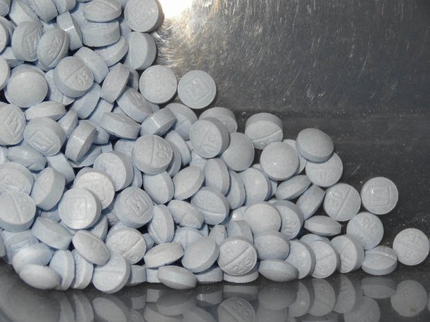 Fentanyl-laced fake oxycodone pills.