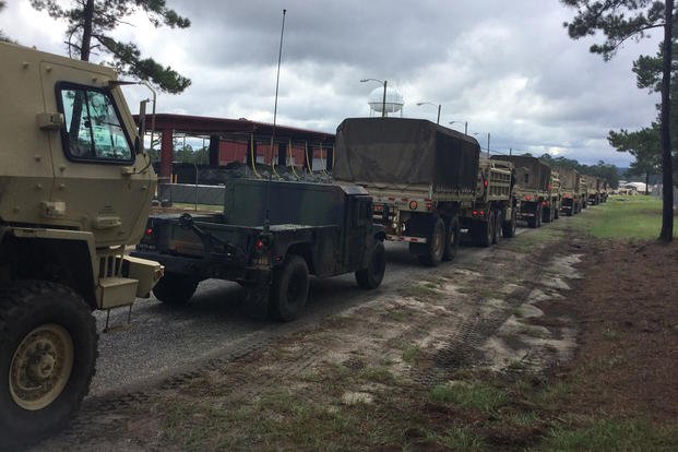 Military training center convoy. 