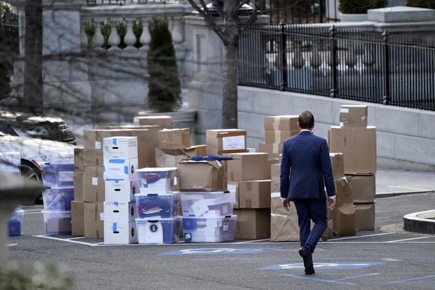  boxes that were moved out of the Eisenhower Executive Office building, just outside the West Wing