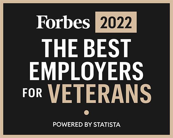 Forbes 2022 Best Employers for Veterans badge