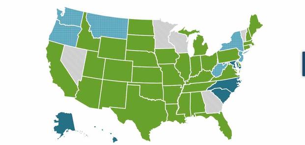 States with employment licensure reciprocity policies.