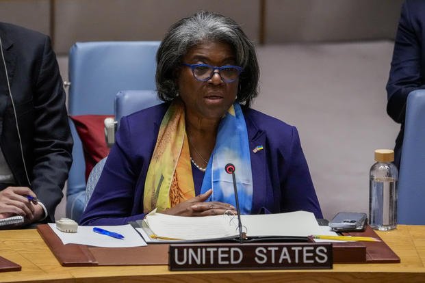 Linda Thomas-Greenfield, Representative of the United States to the United Nations, speaks