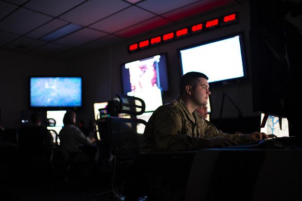 Indiana Guardsmen intelligence analysts train at Hulman Field Indiana National Guard Base.