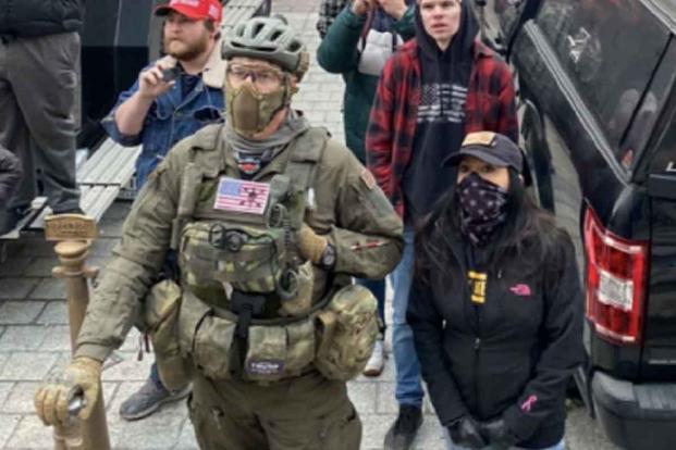 Jeremy Brown in full tactical gear on Capitol Hill.