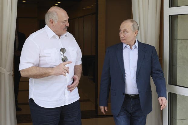 Russian President Vladimir Putin and Belarusian President Alexander Lukashenko 