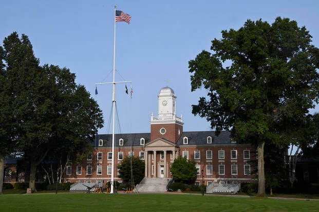 a building at the United States Coast Guard Academy in New London, Conn. 