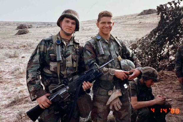 Michael Grinston during a field exercise in 1988