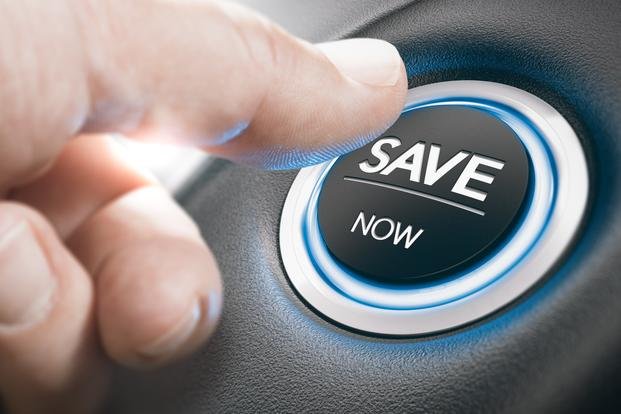The words "save now" appear on a car ignition button 