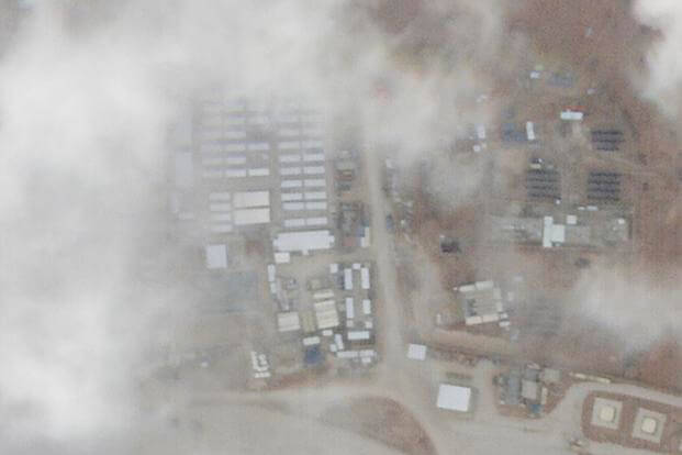 A satellite photo shows a military base known as Tower 22 in Jordan.