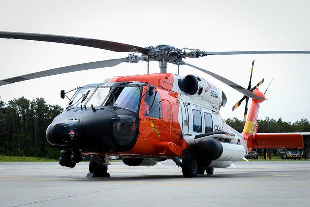 MH-60 Jayhawk Helicopter from Air Station Cape Cod, Massachusetts sits ready to respond