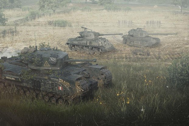 If you’re a regular 'World of Tanks' player, there are 3 premium vehicles up for grabs for those who play through the new battle pass: a British Churchill Crocodile, an American M4A3 Sherman and a French Char de Transition, all of which are featured in the story.