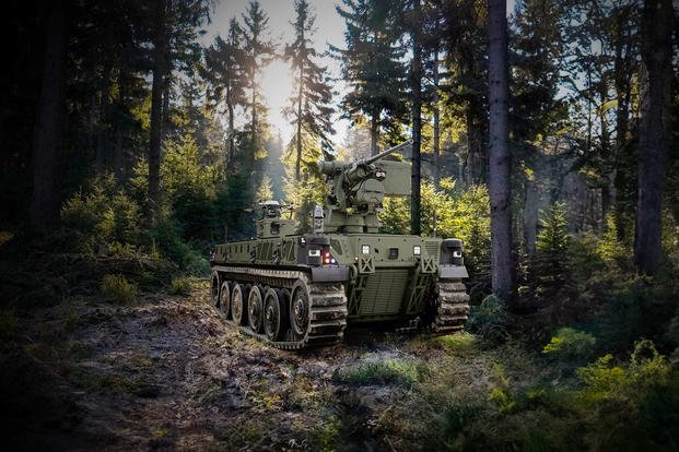 The Oshkosh Defense RCV can bring cutting-edge weapons to the enemy’s door, wherever that is. 