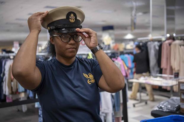 Navy chief petty officer combination cover uniform fitting