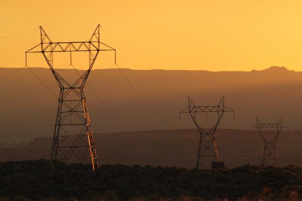 Ttransmission lines from the Navajo Generating Station in Arizona