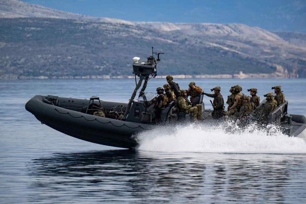 U.S. Navy SEALs conduct Visit, Board, Search and Seizure training