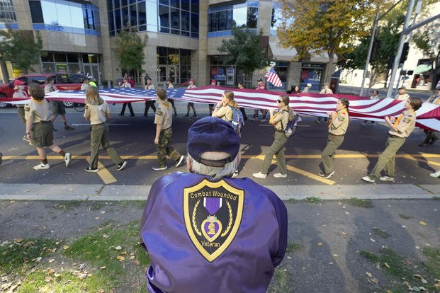 Veterans Day parade in Sacramento, California