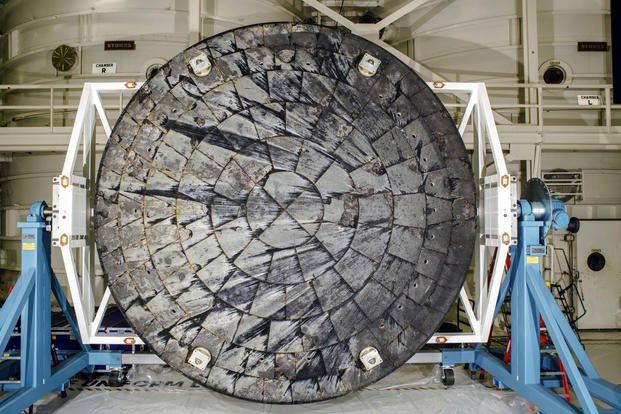 Orion spacecraft heat shield following the Artemis I test flight