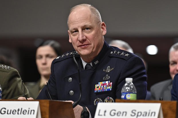 Vice Chief of Space Operations Gen. Michael Guetlein testifies before the Senate Armed Services Committee about joint force readiness on Capitol Hill in Washington, D.C.