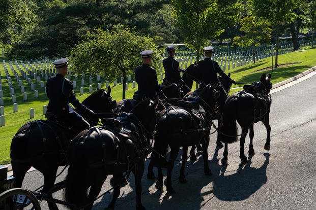 Caisson's reintegration into funeral services in Arlington National Ceremony