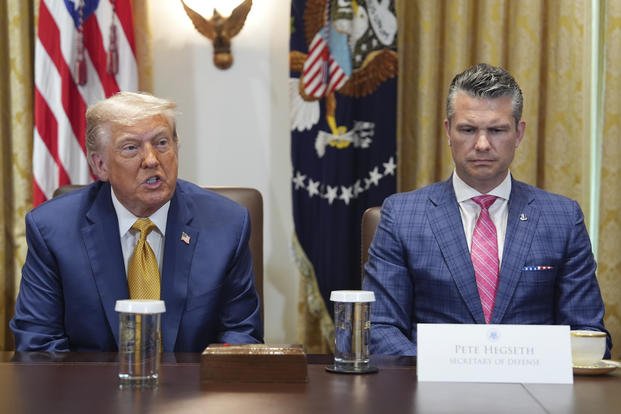 President Donald Trump with Defense Secretary Pete Hegseth