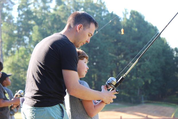 Families at the Fort Bragg EFMP Family Fishing Day on Aug. 29, 2025