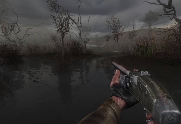 walking through a swamp in STALKER Shadow of Chernobyl