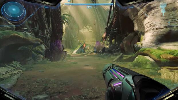 Exploring a forest in Metroid Prime 4 Beyond