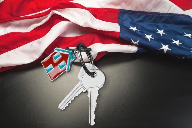 flag with house keys